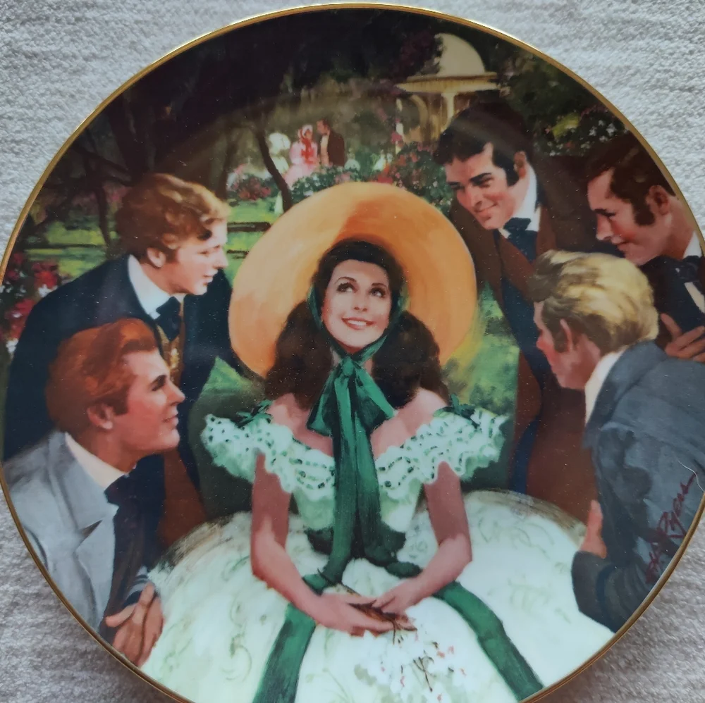 Scarlett and Her Suitors Commemorative Plate. Golden Anniversary Series. 1988.